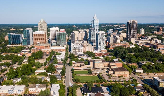 The skyline of Raleigh, North Carolina