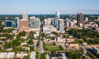 The city skyline of Raleigh, North Carolina