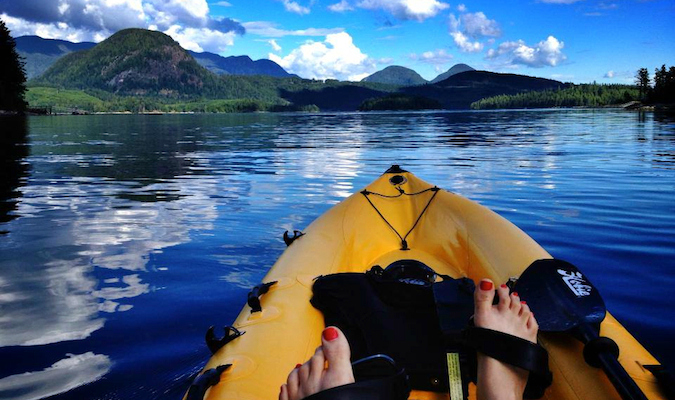 arielle kayaking in beautiful nature