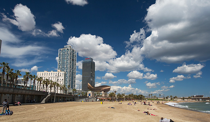 the beach in Barcelona