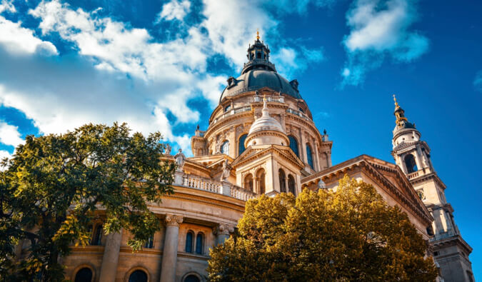 A picture of a giant Baroque building in Budapest