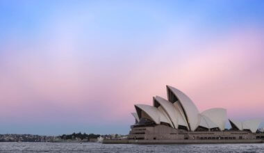 The Sydney, Australia Opera House during a colorful sunset