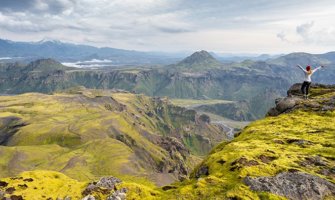 Kristin Addis hiking in Iceland