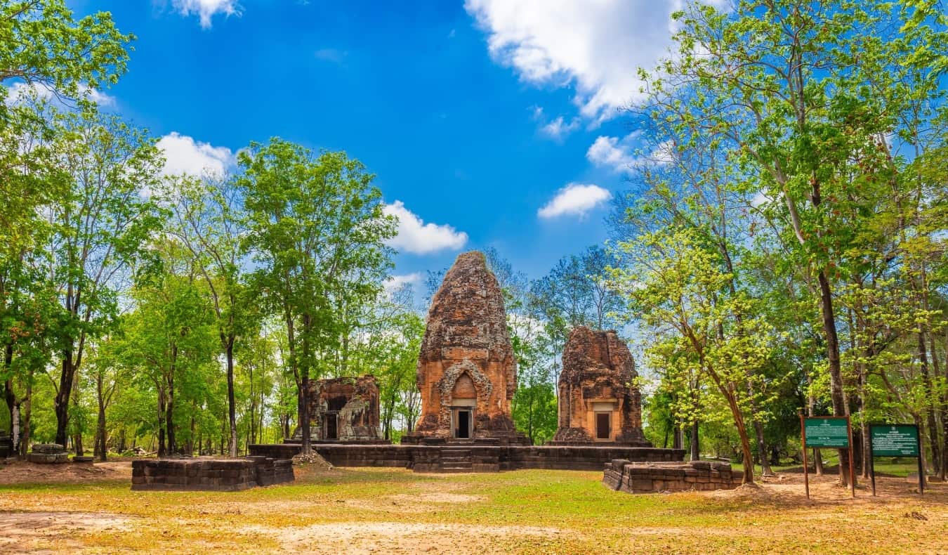 temple facade on an ancient temple in rural northeastern Thai region of Isaan