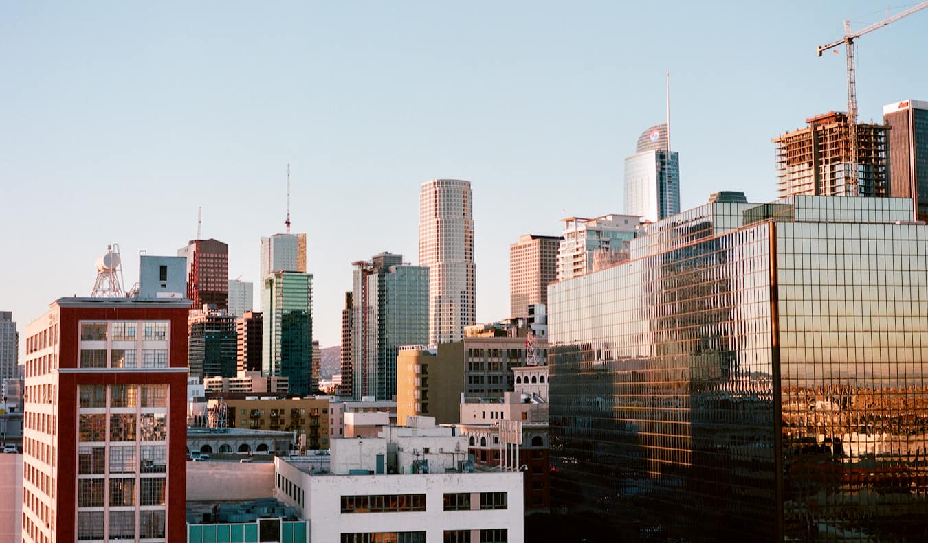 The towering buildings of Downtown Los Angeles