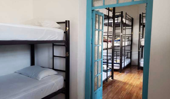 Bunk beds in the Massiosare El Hostel in Mexico City