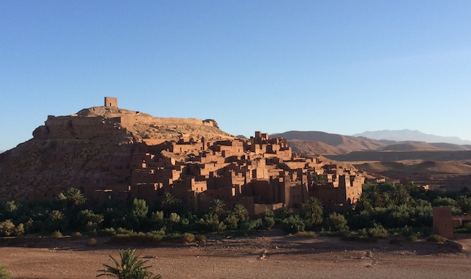 Visiting kasbah of Aït Benhaddou, the famous backdrop of many films outside of Fez, Morocco