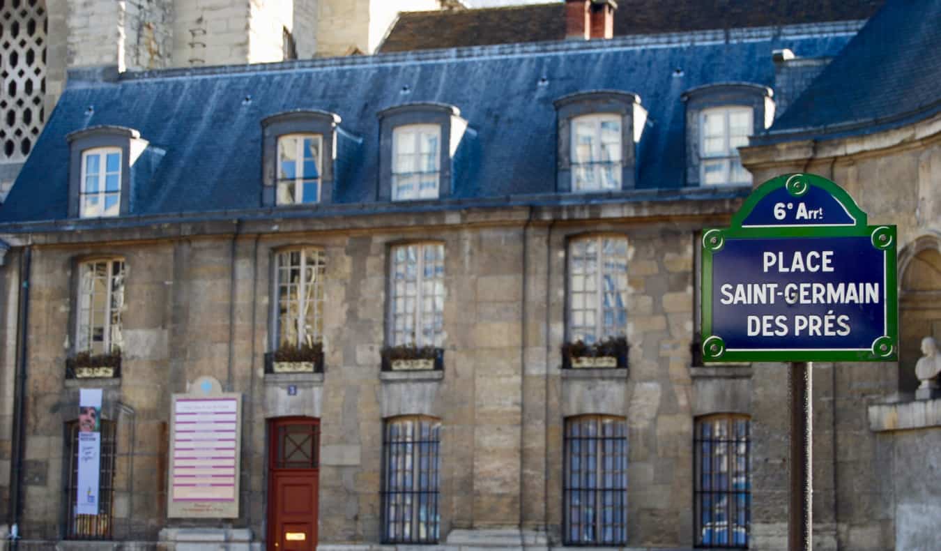 Looking out over the buildings in the Saint-Germain-des-Prés neighborhood in Paris, France