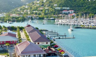 Sailboats docked in the British Virgin Islands