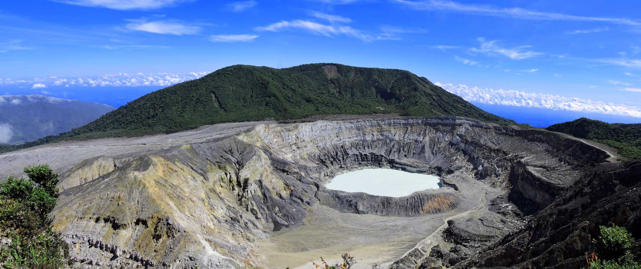 The caldera of the Poas Volcano in Costa Rica