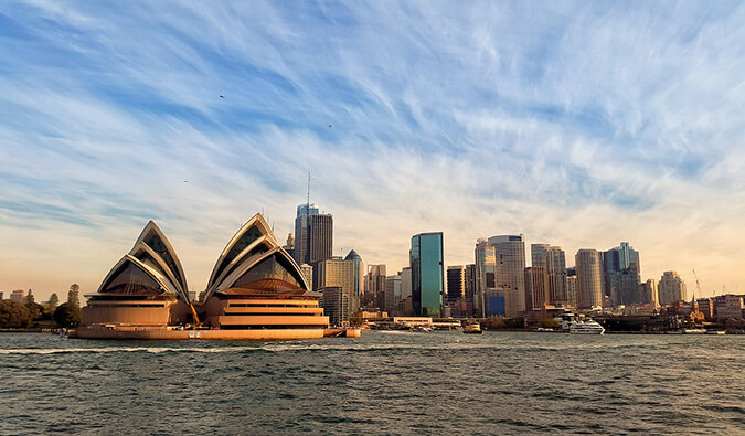 sunset over sydney harbor