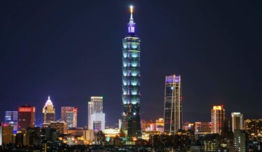 Taipei 101 at night in Taiwan