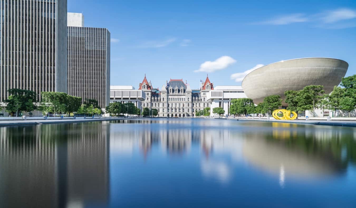 The view of Albany, NY as seen from the water